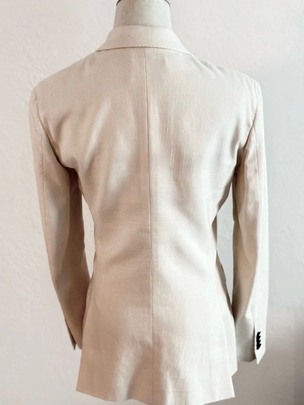SUISTUDIO‎ Cameron Double Breasted Off White Silk Cotton Blazer Jacket Luxury 6